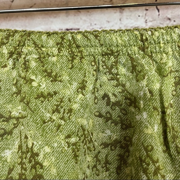 J. Jill 2pc Set Green Floral Sleeveless Blouse & Skirt Rayon Mid Length - Picture 5 of 15